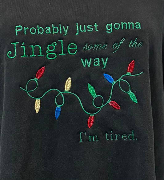 Jingle Some of the Way Embroidered Charcoal Hoodie